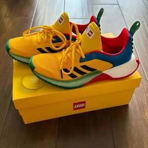 Adidas LEGO Sport J running shoes, Kids US size 4.5 yellow blue green red white